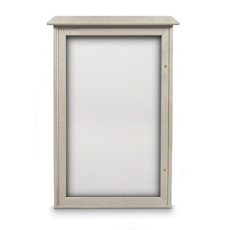 United Visual Products Indoor Enclosed Combo Board, 72"x36", White Frame/Green & Medium Grey UVCB7236W-GREEN-MEDGRY